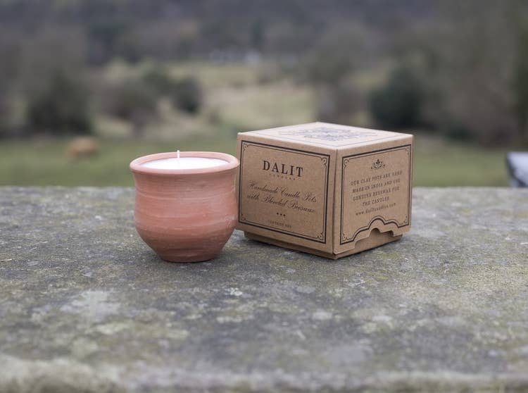 Handmade Indian Terracotta Pavani Candle - Jasmine Scented