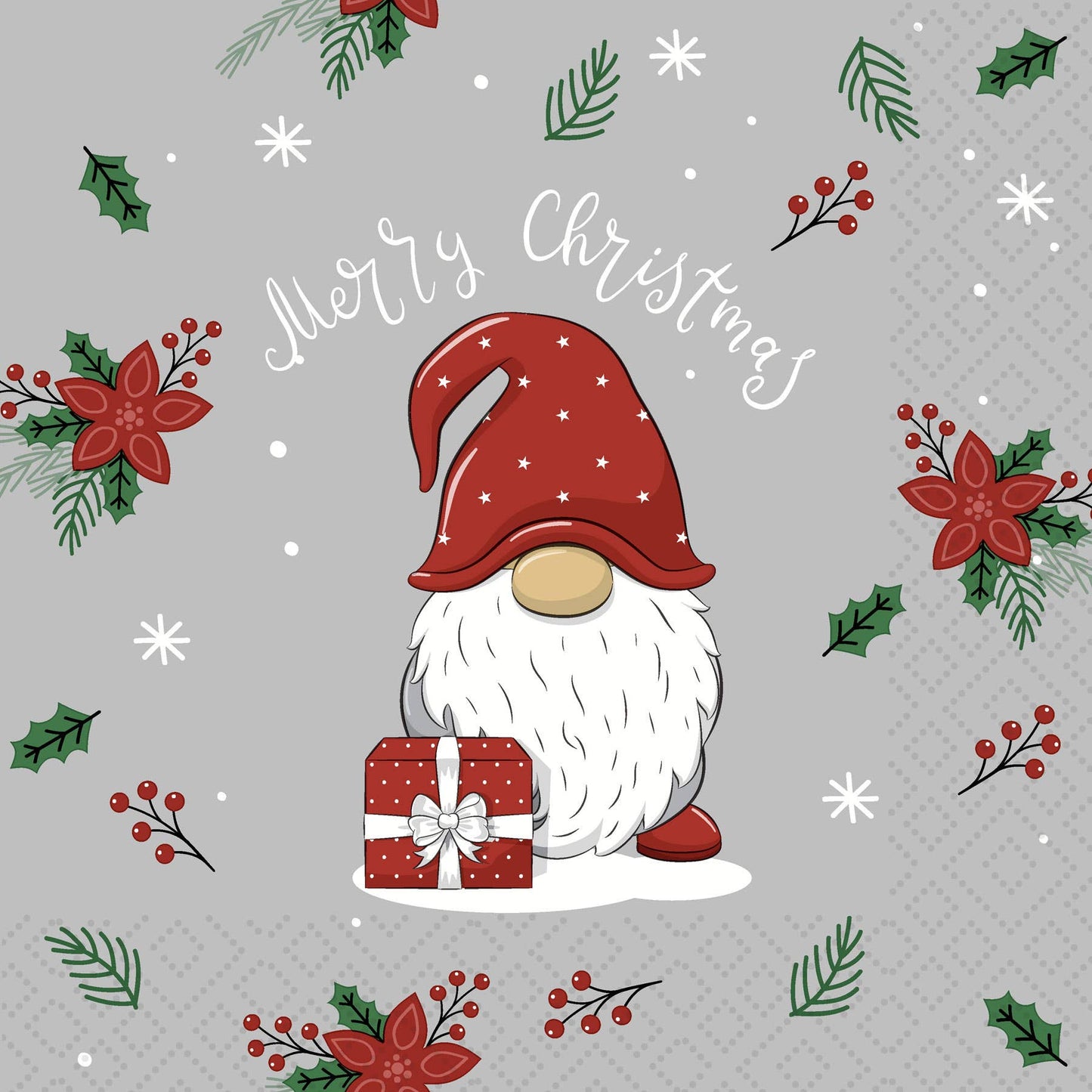 Tomte with Gift - Luncheon Napkin