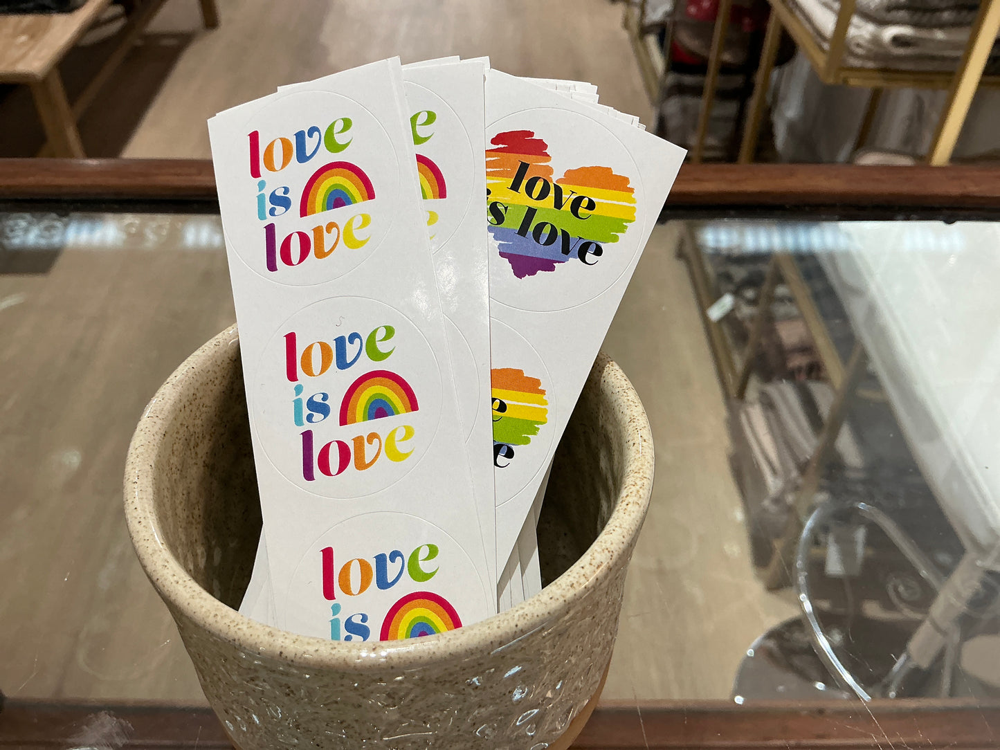 love is love stickers (strip of 3)