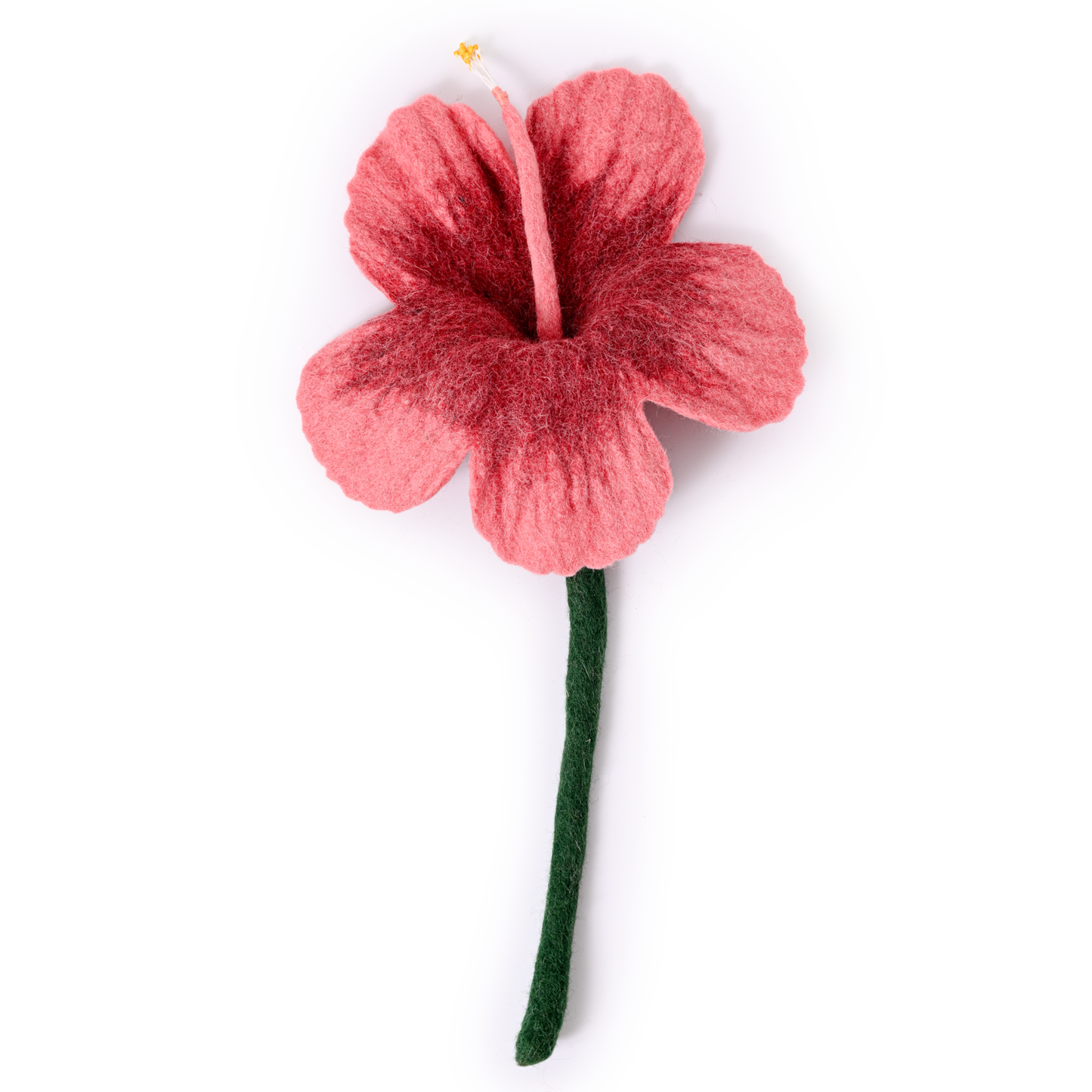 Felt Hibiscus Flower: Coral