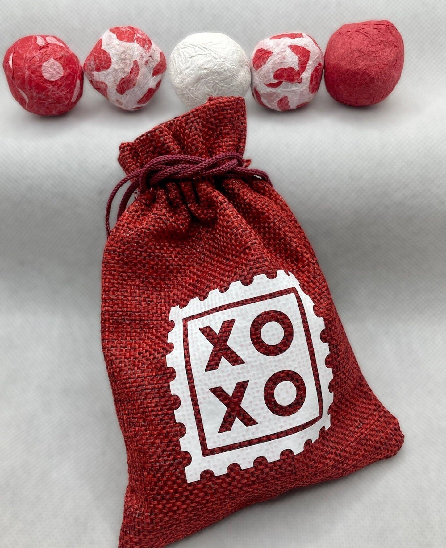 Seed Bombs - 5 Pack - Valentine’s Day themed - Red burlap ba