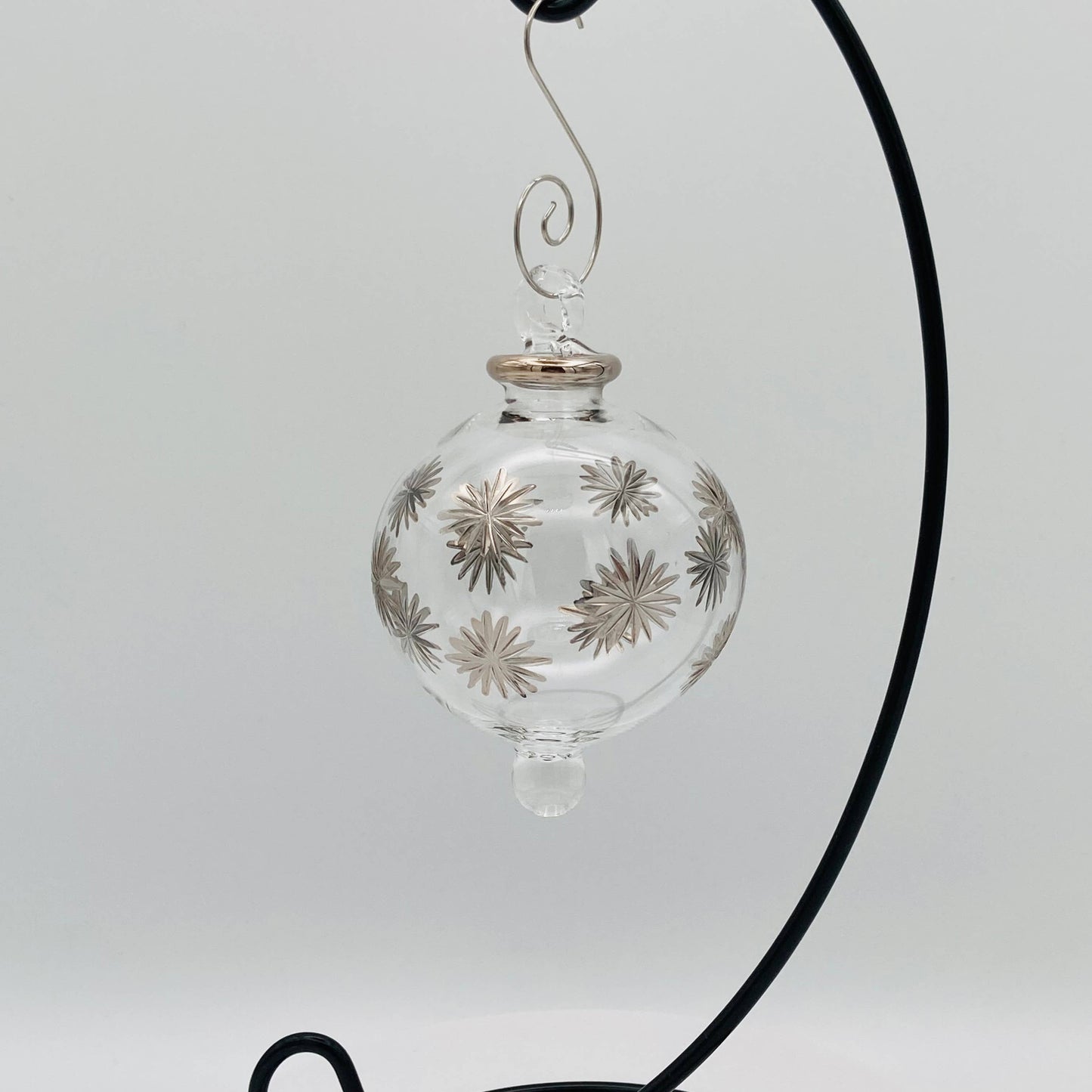Blown Glass Small Ornament - Starry Sky: Green
