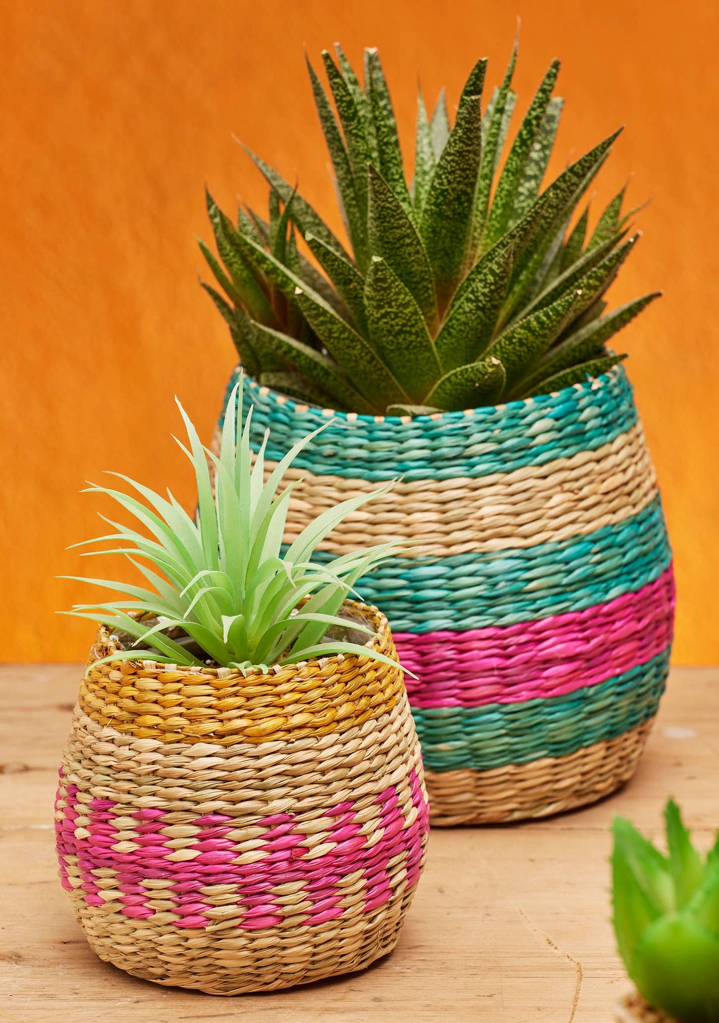Stripe Seagrass Planter pots
