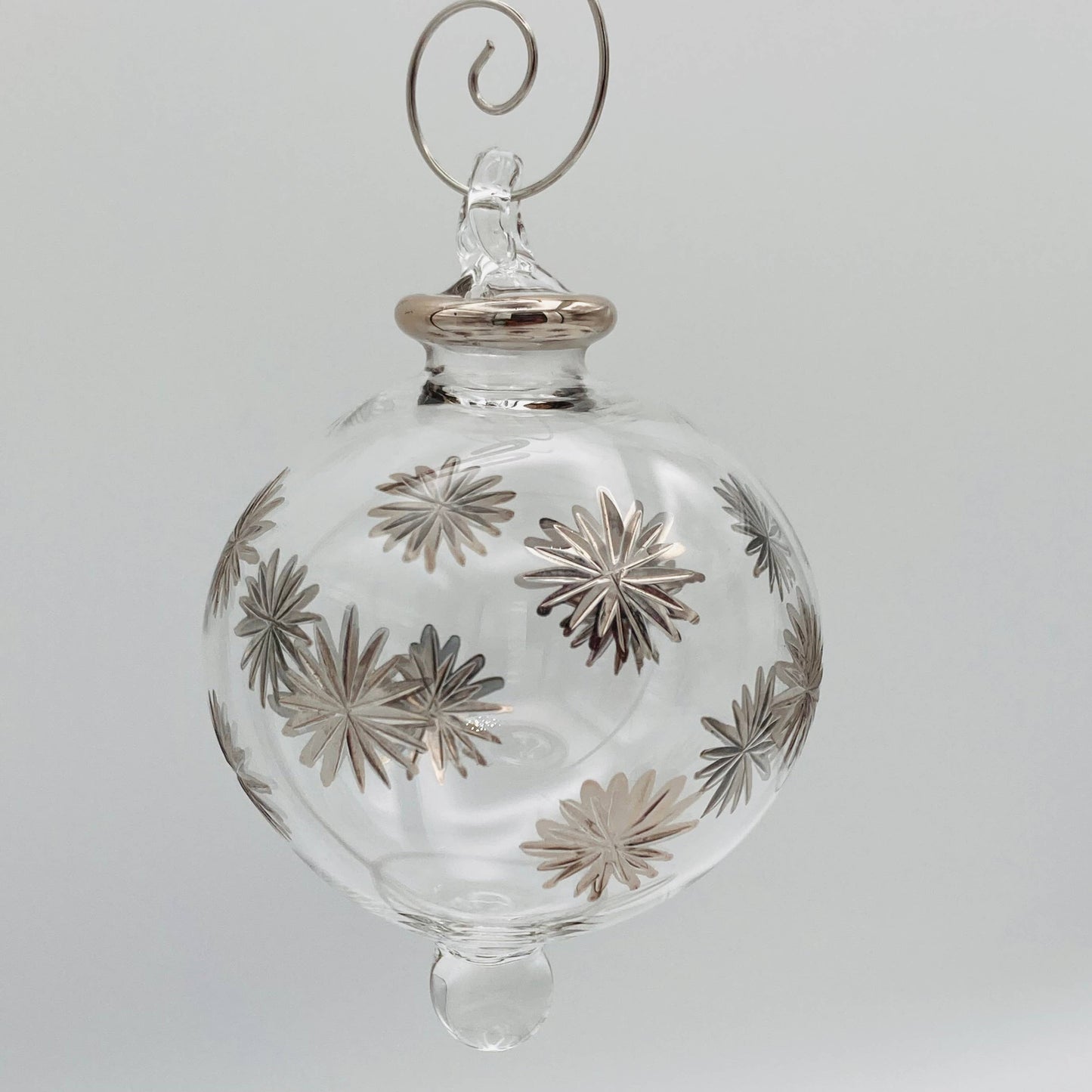 Blown Glass Small Ornament - Starry Sky: Green