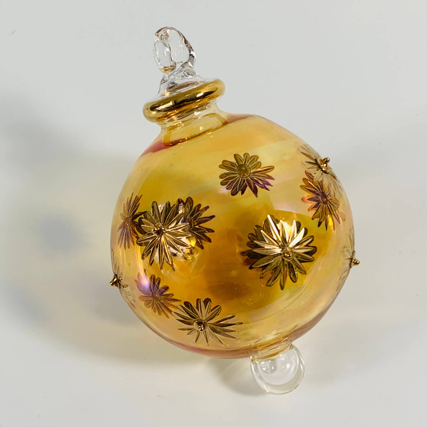 Blown Glass Small Ornament - Starry Sky: Silver