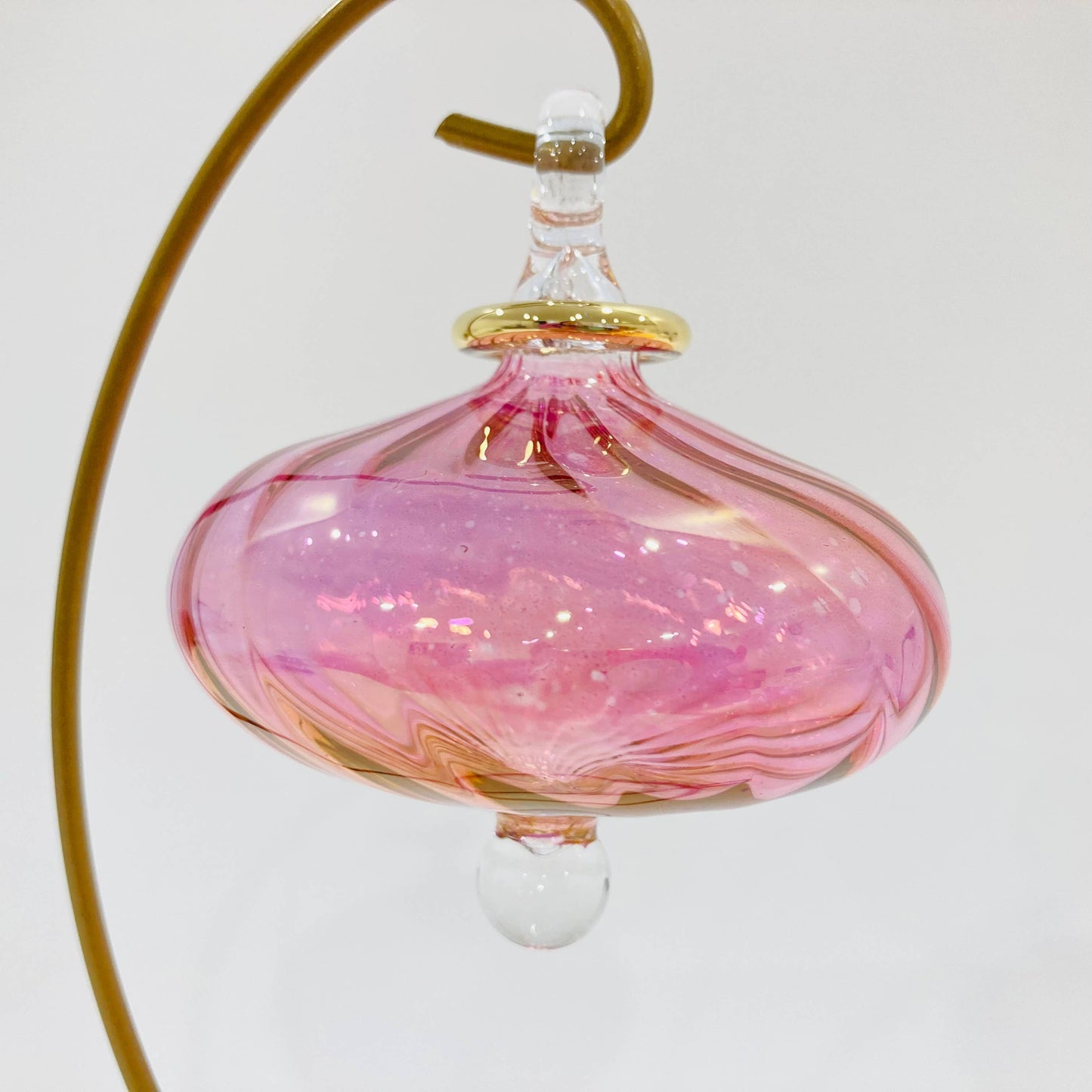 Blown Glass - Toupie Wavy Pink