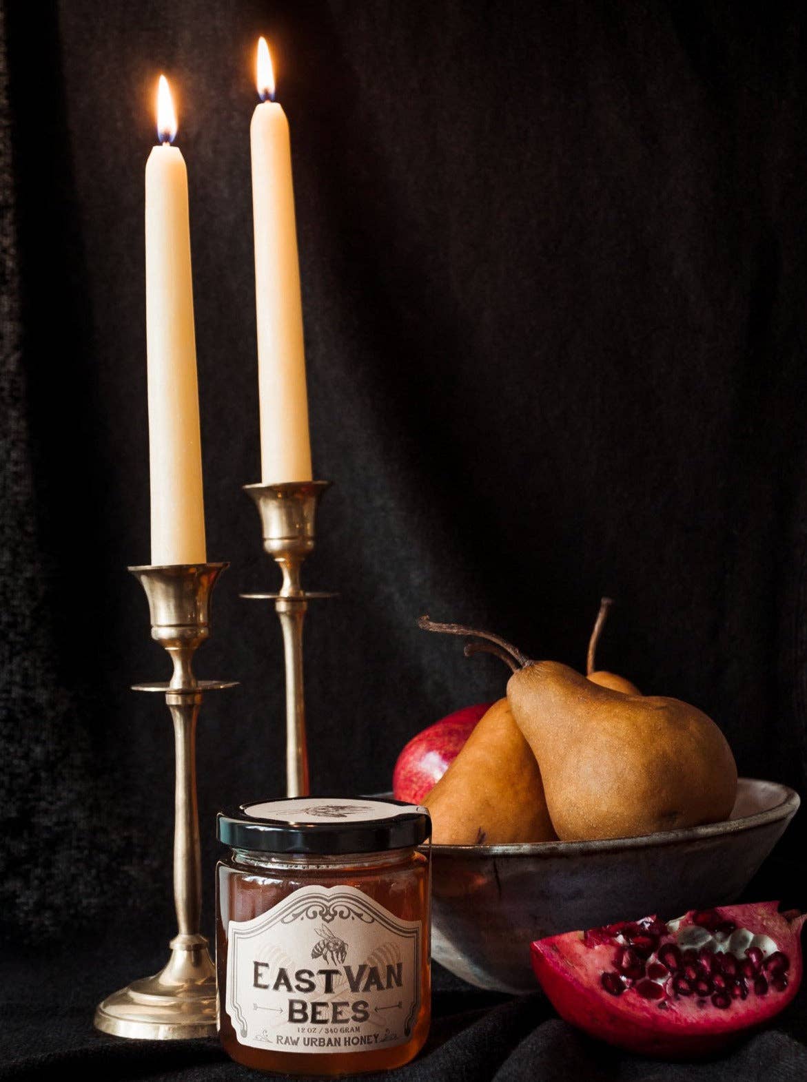 Hand-dipped beeswax taper Candles 9 Inch pair