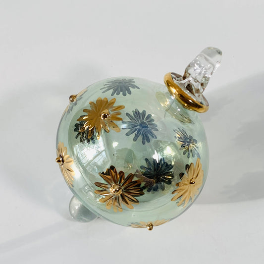 Blown Glass Small Ornament - Starry Sky: Green