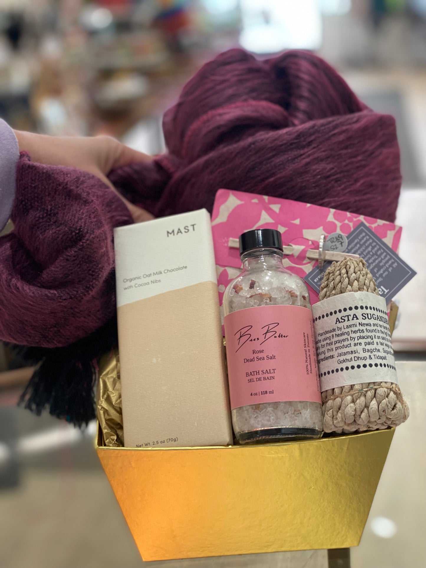 Gift box with cellophane