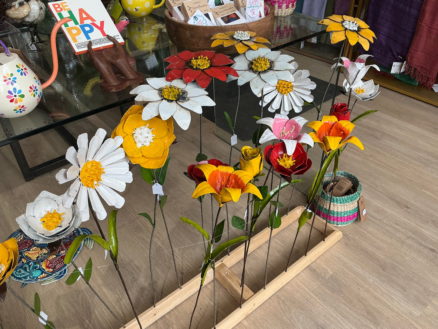 Sm30 daisy white metal flower