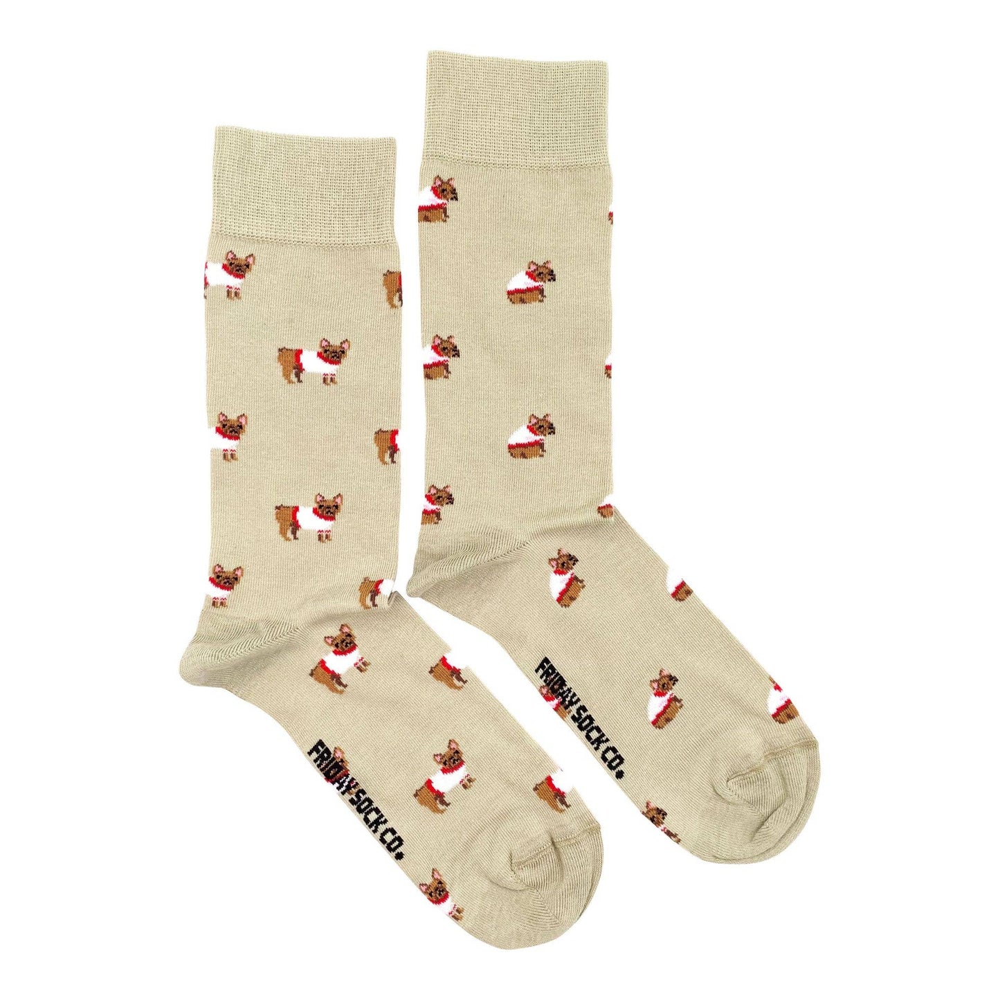 Dog Socks for Men | French Bulldog | Mismatched | Ethical: Men's 7 - 12