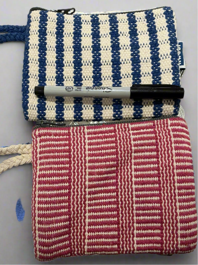 Woven cotton change purse / pouch