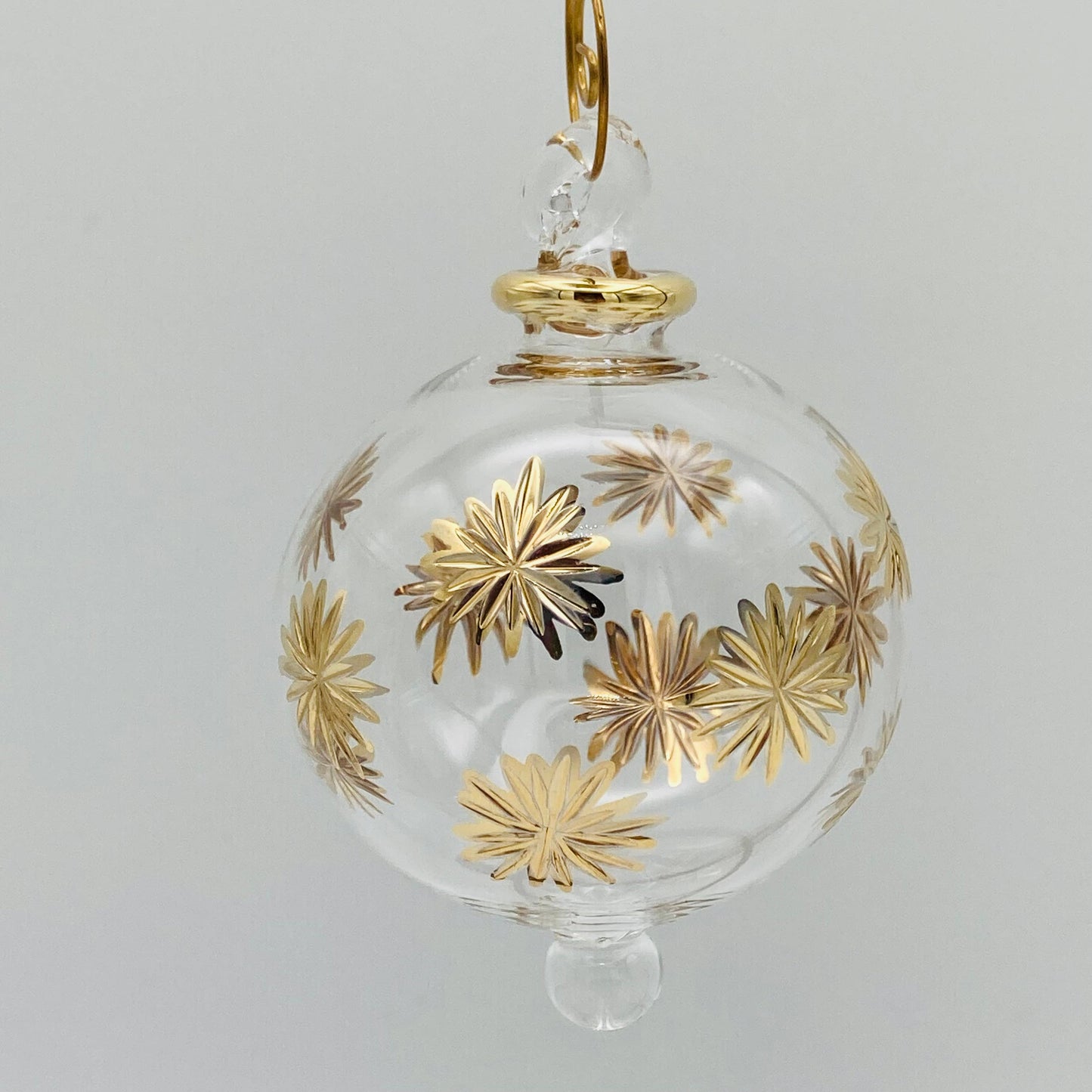 Blown Glass Small Ornament - Starry Sky: Green