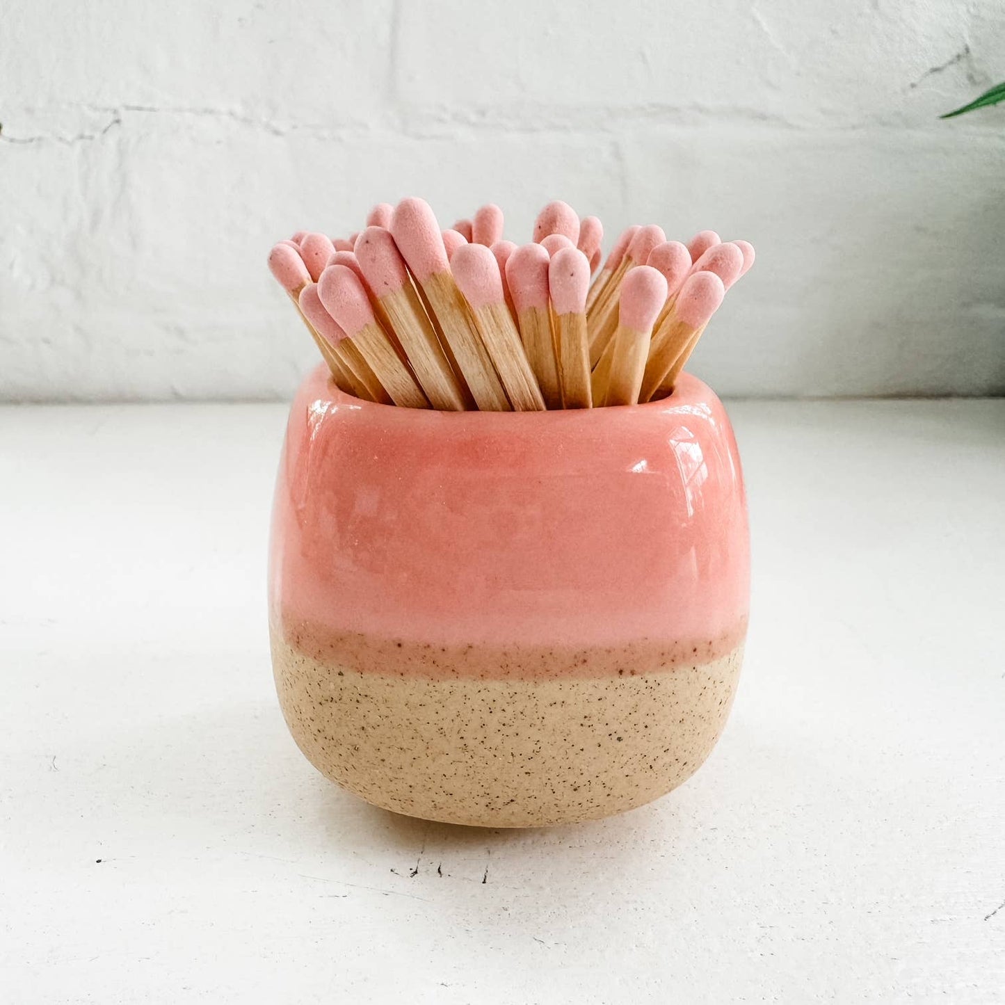 Ceramic Match Holder Ivory with 50 long matches