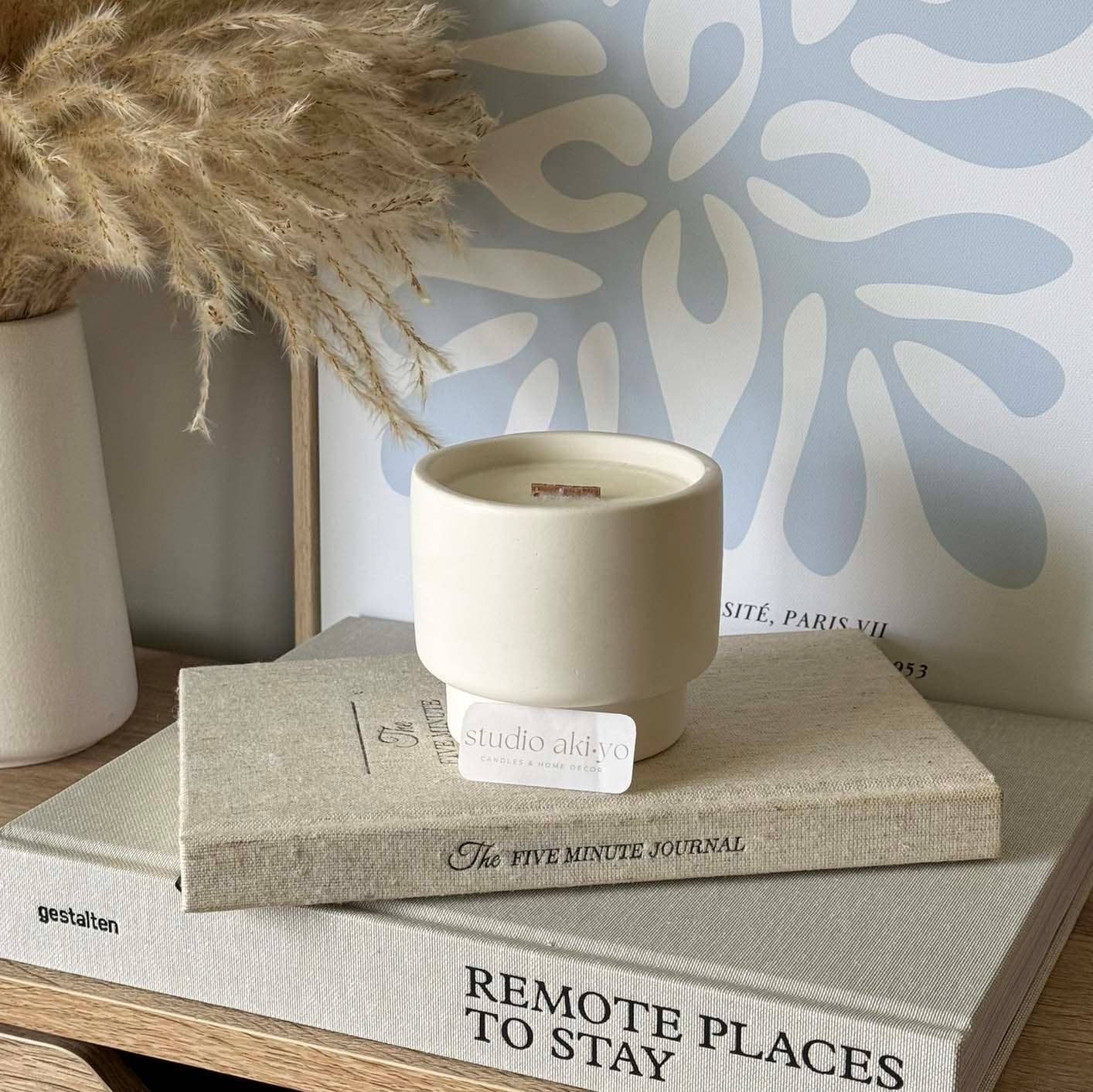 Rose + Peony | Wood Wick Soy Candle Jar | 6oz | 8oz | 9oz: Asymmetrical Jar - 8oz