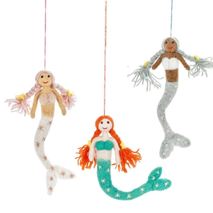Silver Mermaid Ornament