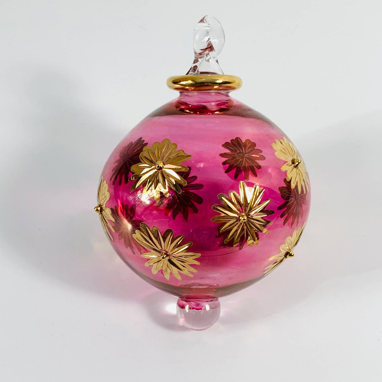 Blown Glass Small Ornament - Starry Sky: Green