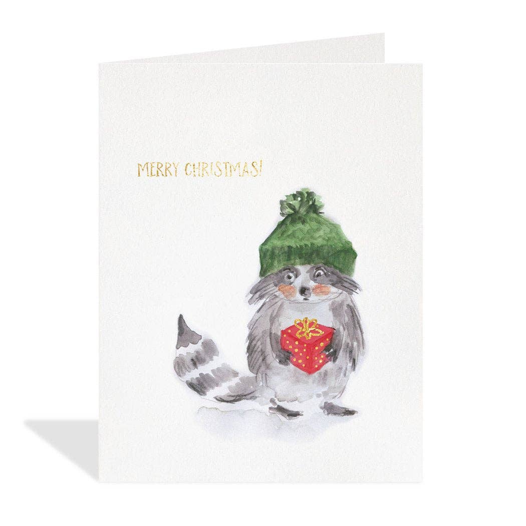 Racoon Pressie - Holiday Card
