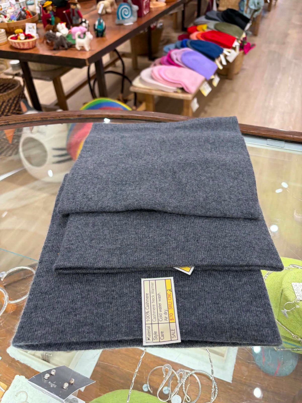 Charcoal Pure Cashmere Neck Warmer