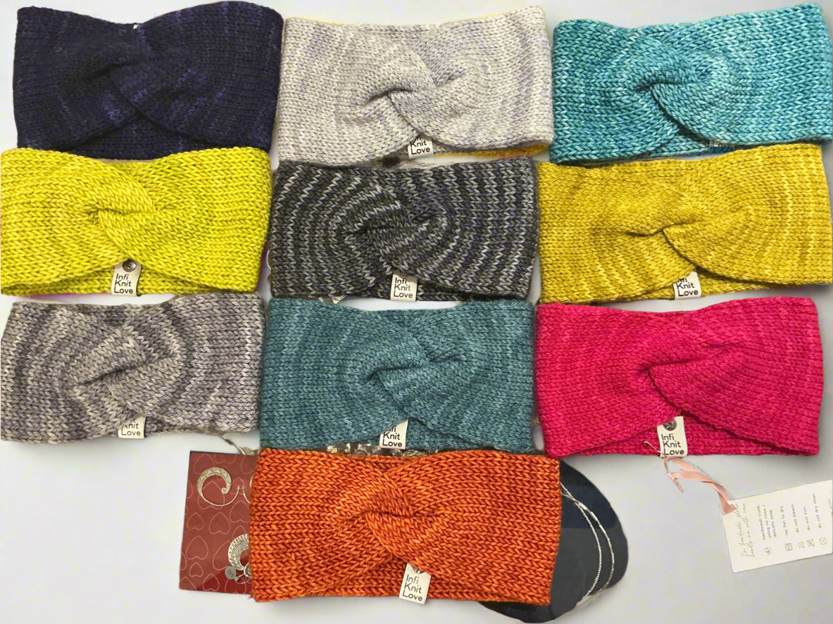 Twisted sister wool winter headband