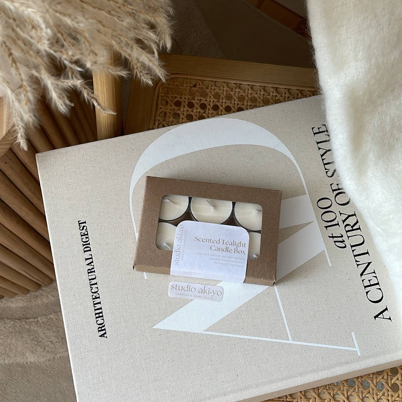 Rose + Peony | Scented Tea Light Soy Candle Box | Pack of 6: Box of six tealight