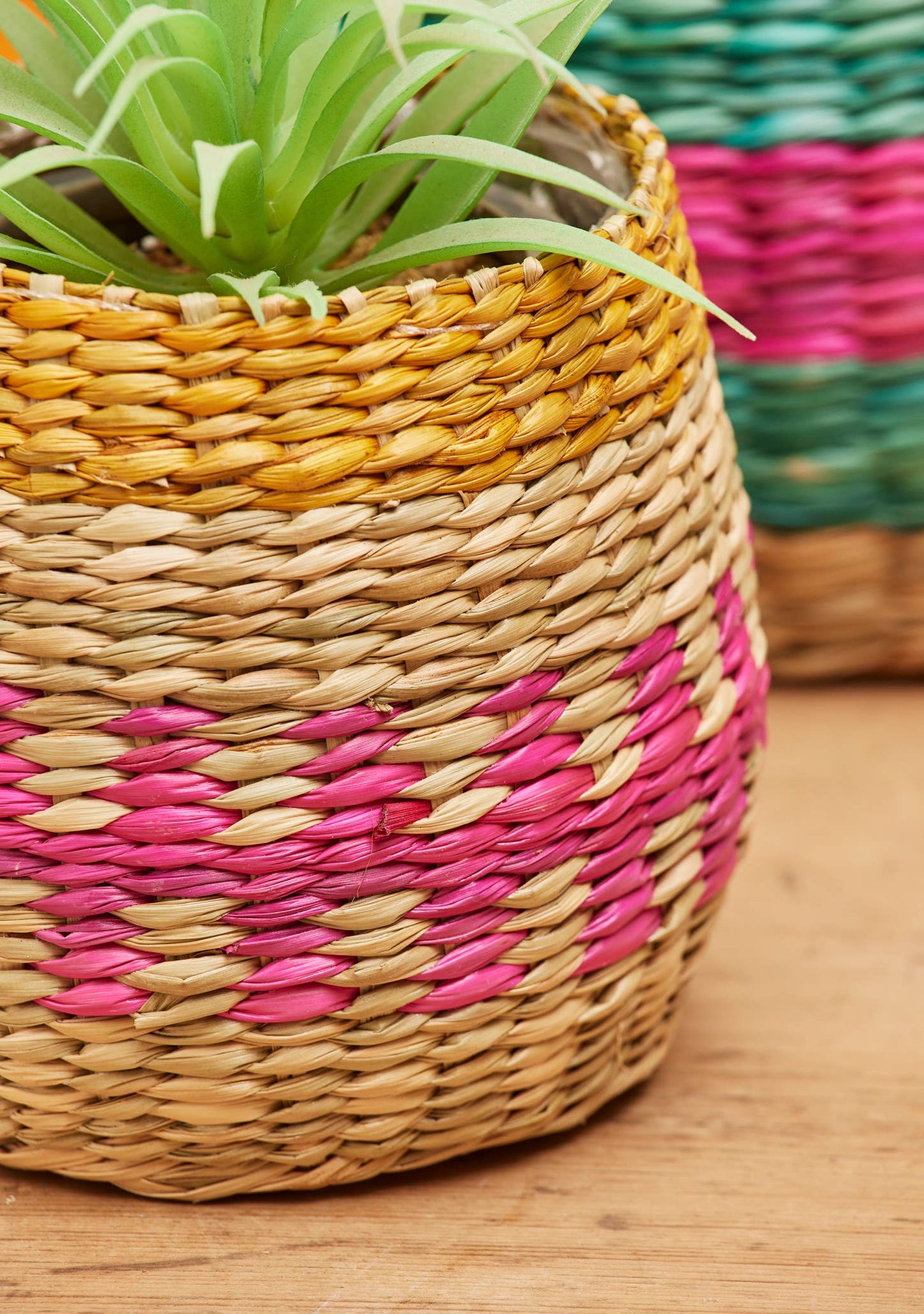 Stripe Seagrass Planter pots