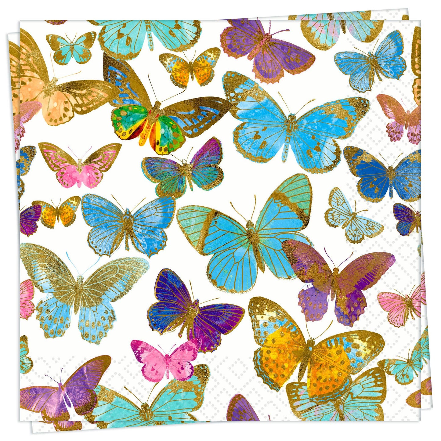Golden Butterflies Luncheon Napkin