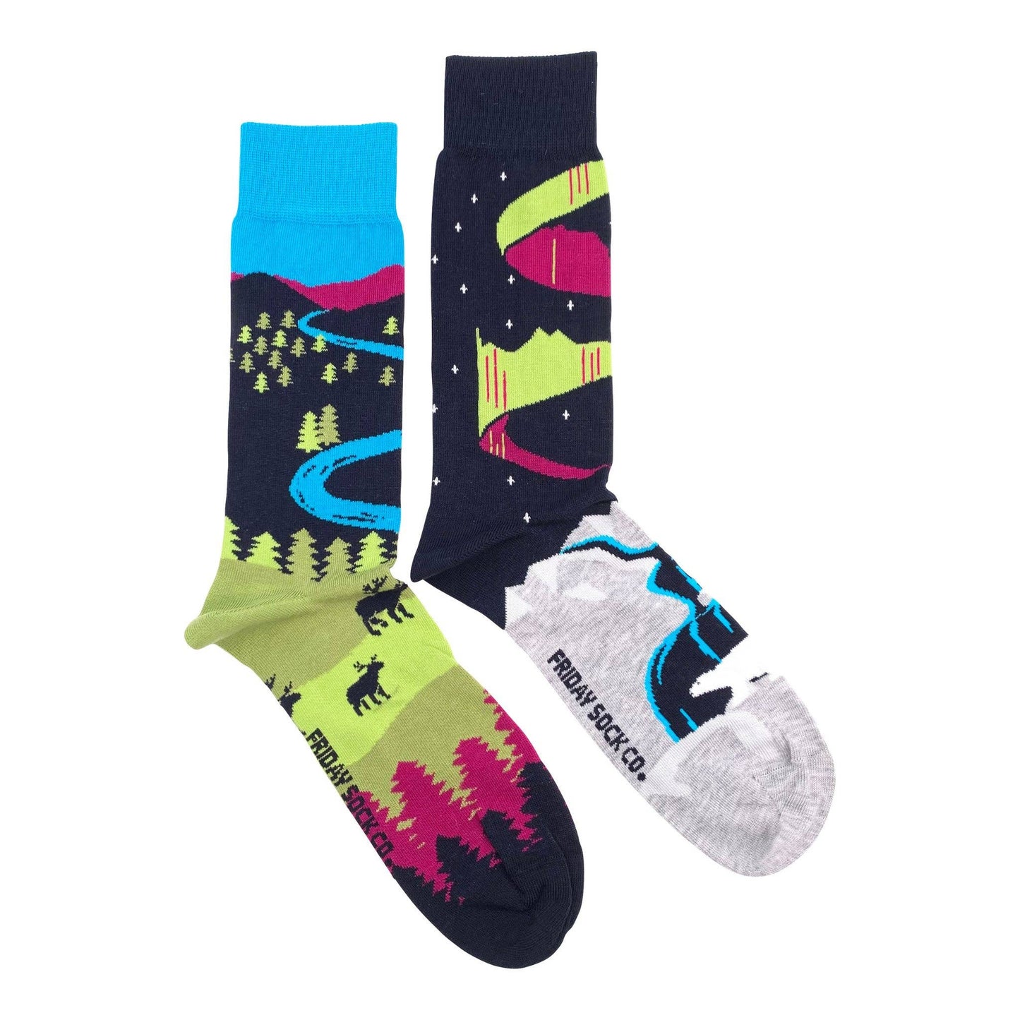 Men's Socks | Canadian Landscape | North Canada | Mismatched: Men's 7 - 13