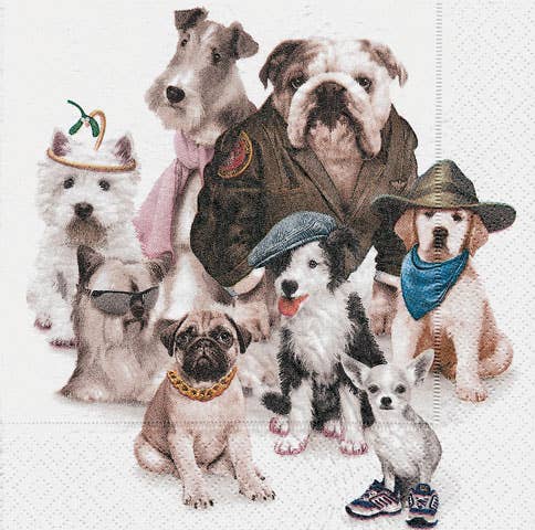 Dressed Dogs Luncheon Napkin