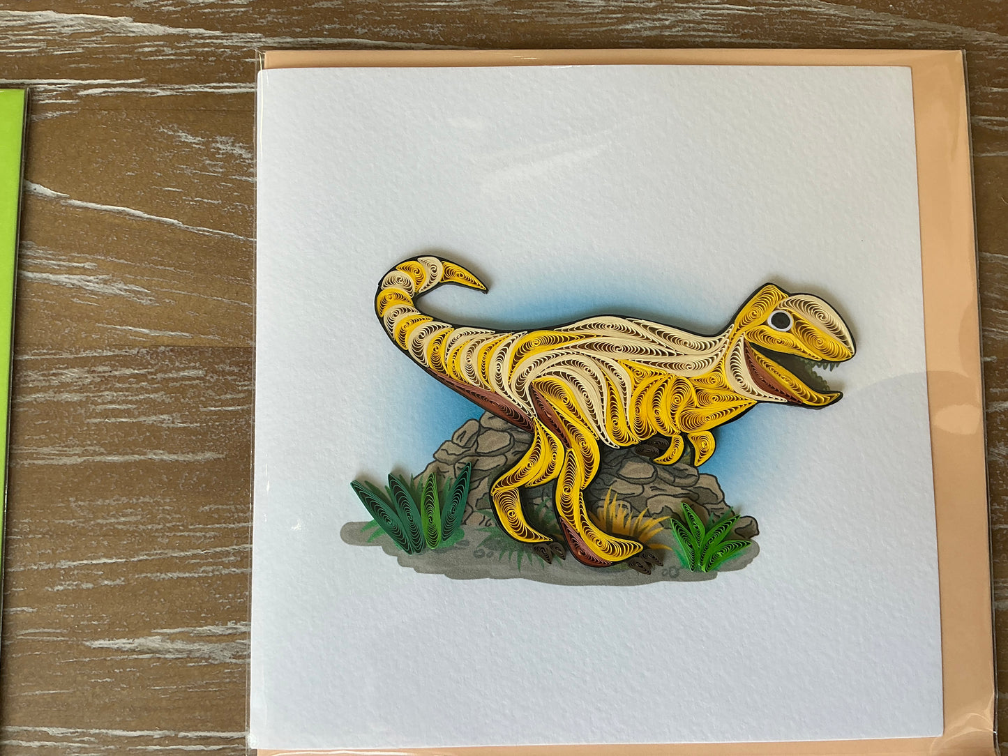 T-rex Dinosaur hand made quilling card