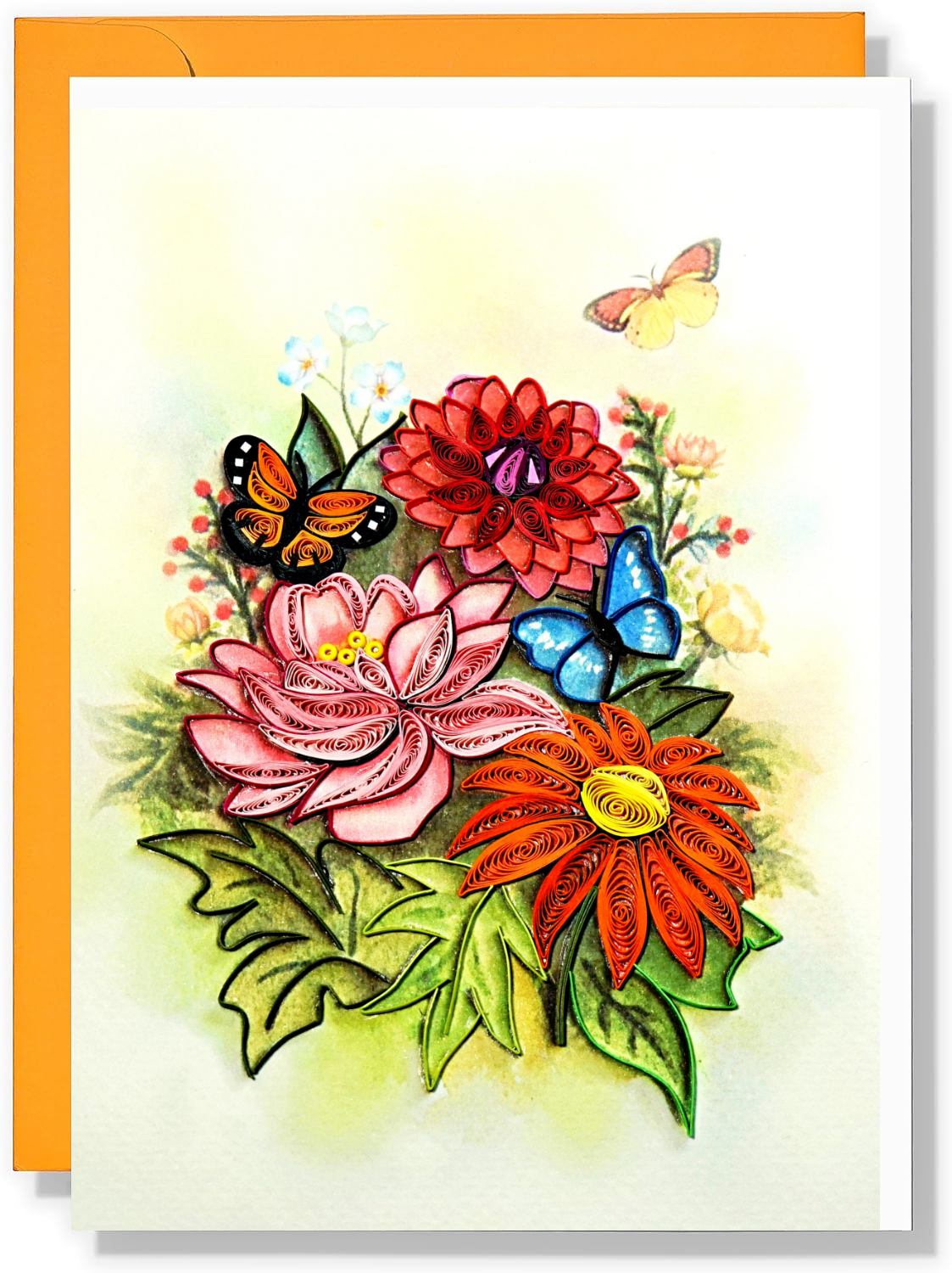Mixed Flower Quilling Card , 5x7 inches Quilling Card