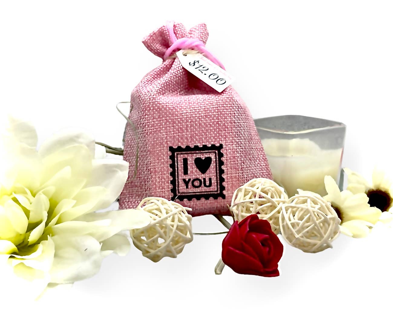 Seed Bombs - 5 Pack - Valentine’s Day themed - Red burlap ba
