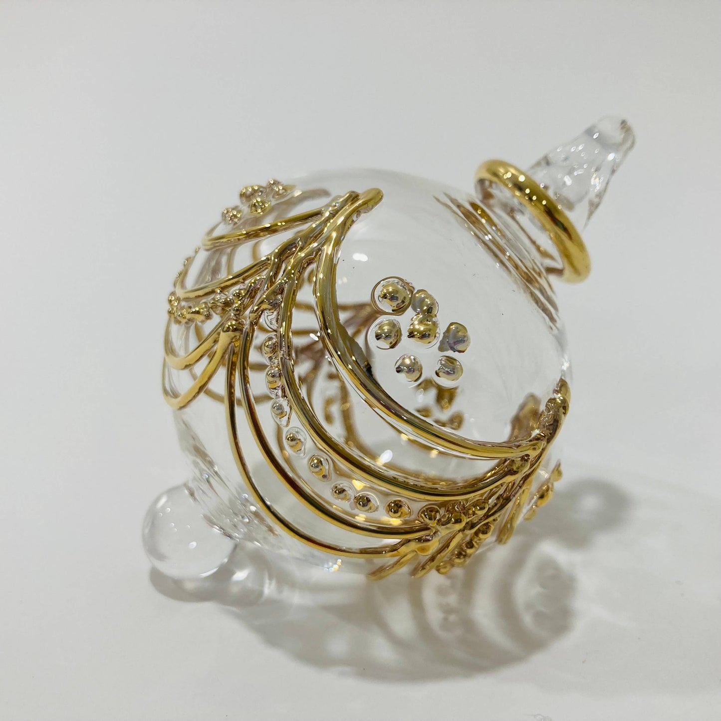 Blown Glass Small Ornament - Delicate Drapes: Gold