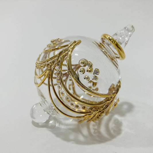 Blown Glass Small Ornament - Delicate Drapes: Gold
