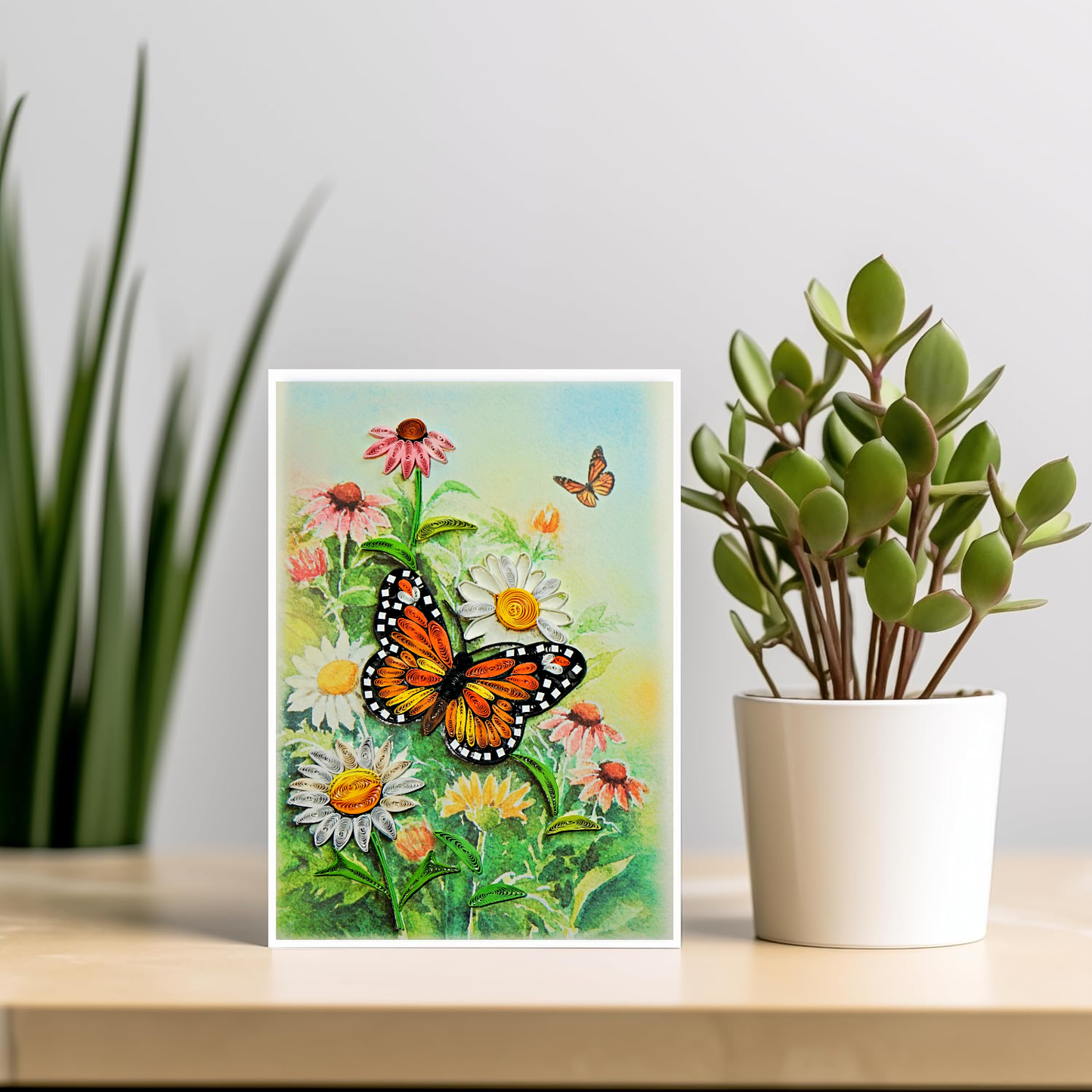 Monarch Butterfly quilling card , 5x7 inches Quilling card
