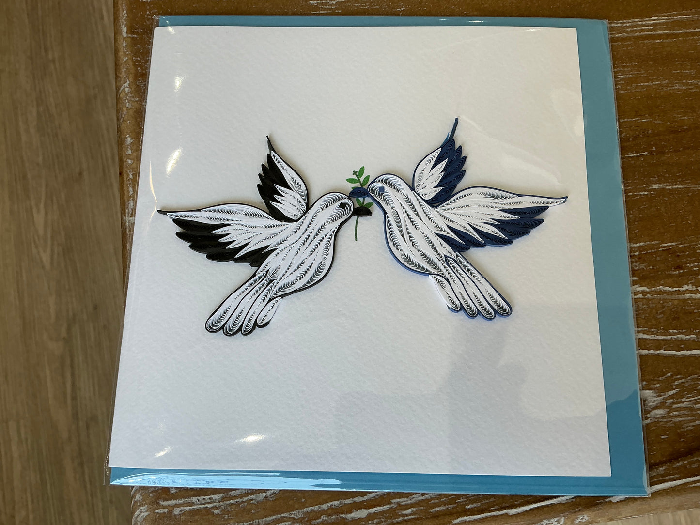 Dove hand made quilling card