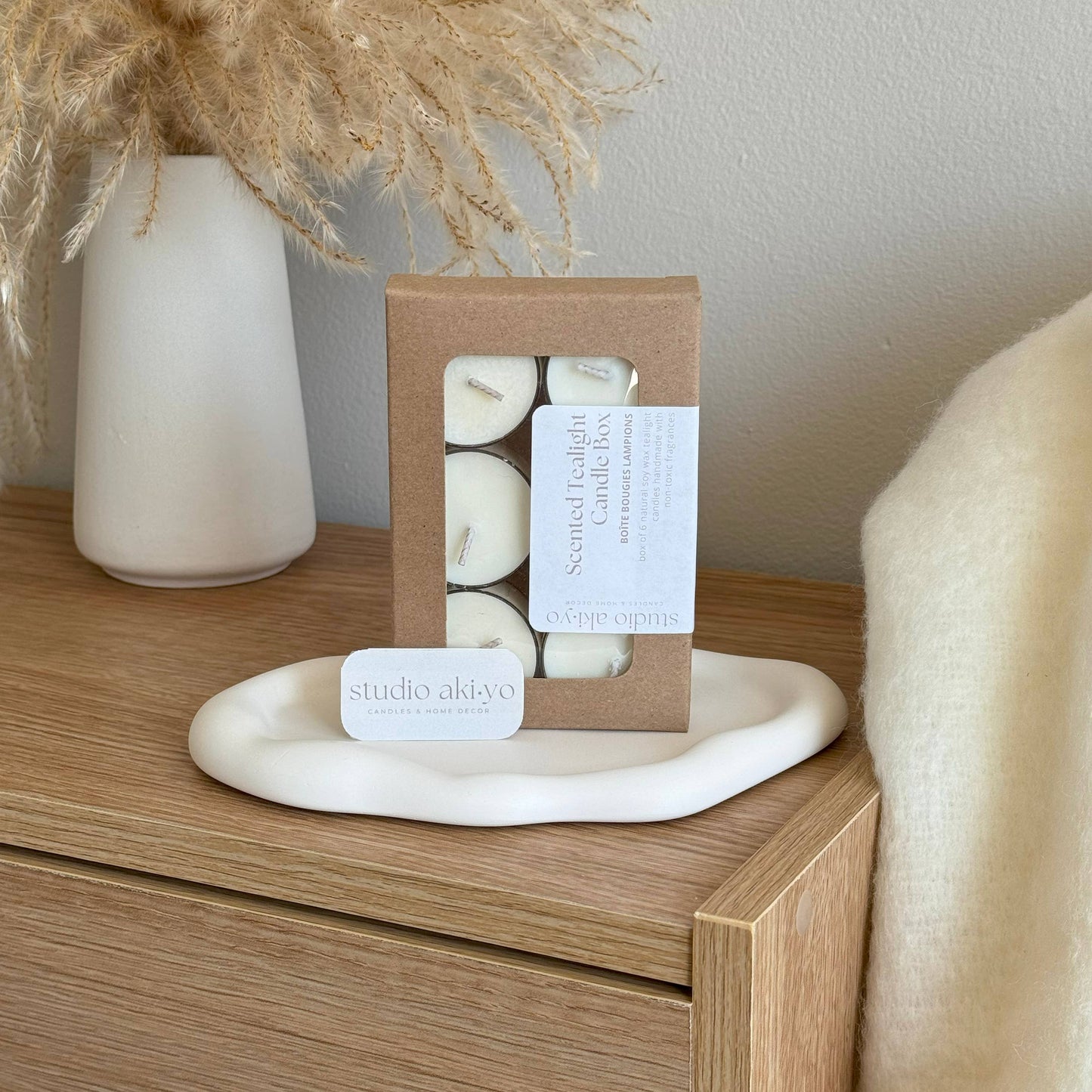 Rose + Peony | Scented Tea Light Soy Candle Box | Pack of 6: Box of six tealight
