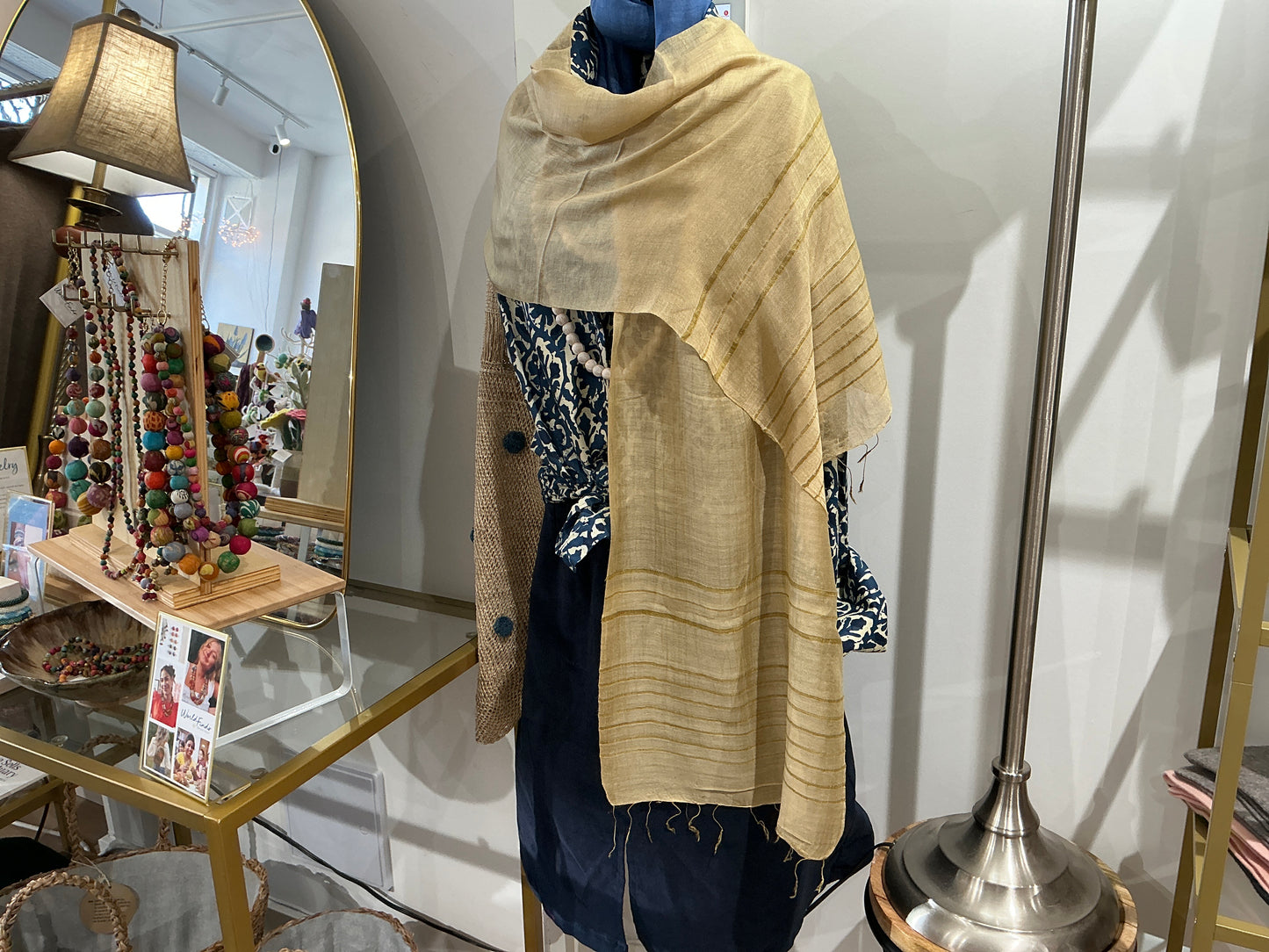 Small silk scarf with stripe edge 1401