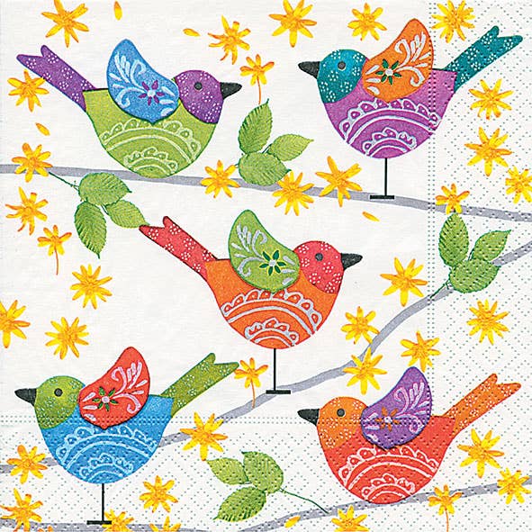 Colourful birds Luncheon Napkin