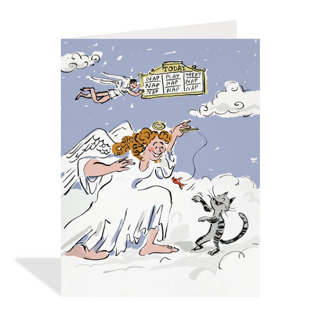 Nap Play Treat- Angelic Playtime - Pet Sympathy Card