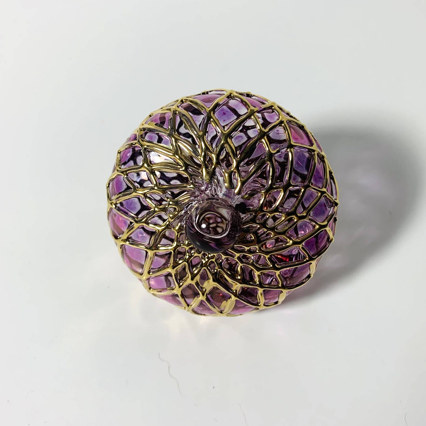 Blown Glass Small Ornament - Diamond Toupie: Amber