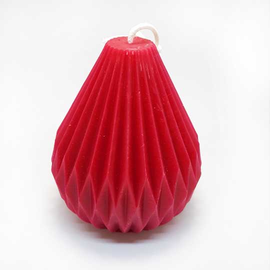 Beeswax Candle- Fluted Pyramid - 4.25" - 100% Pure Canadian Beeswax: Beeswax Yellow