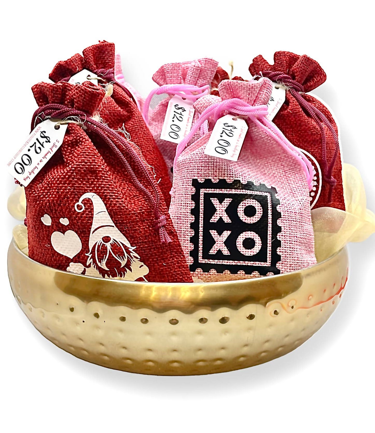 Seed Bombs - 5 Pack - Valentine’s Day themed - Red burlap ba