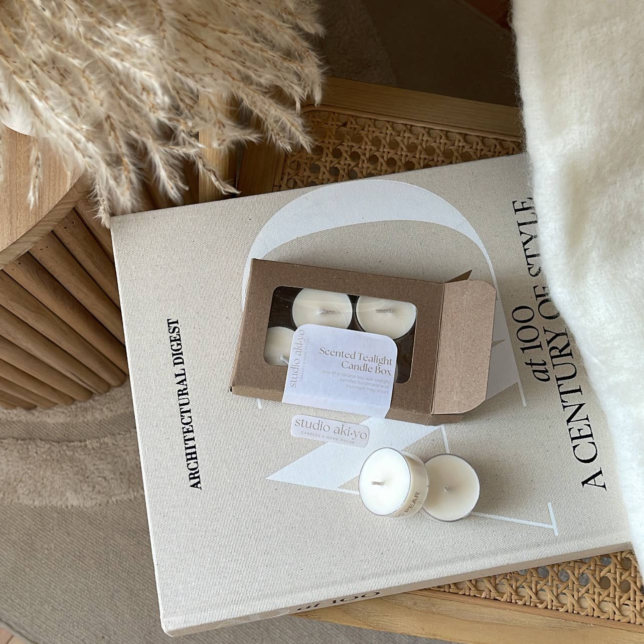 Rose + Peony | Scented Tea Light Soy Candle Box | Pack of 6: Box of six tealight