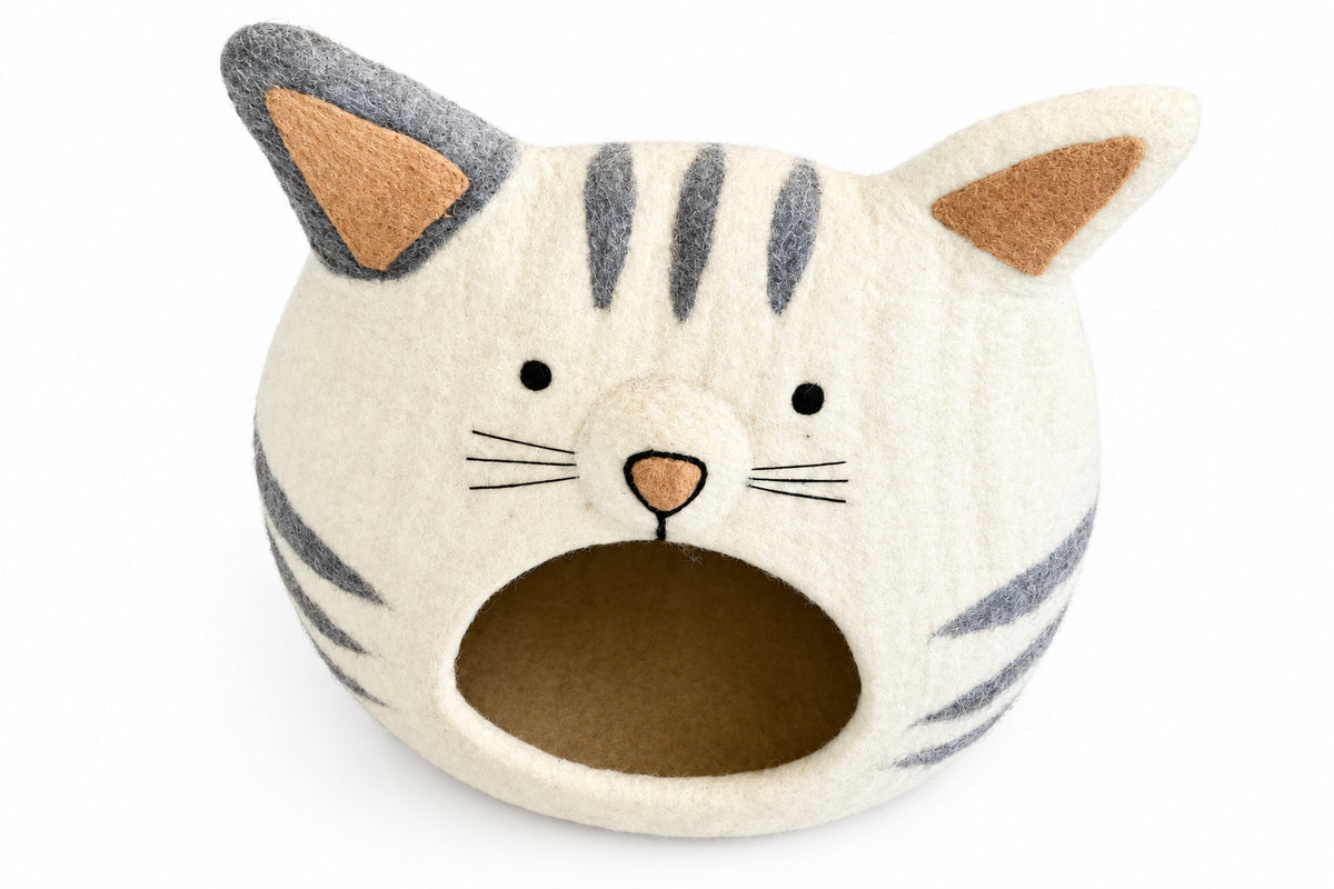 Pet Cave Beds - 100% Pure Wool (Cat Face)
