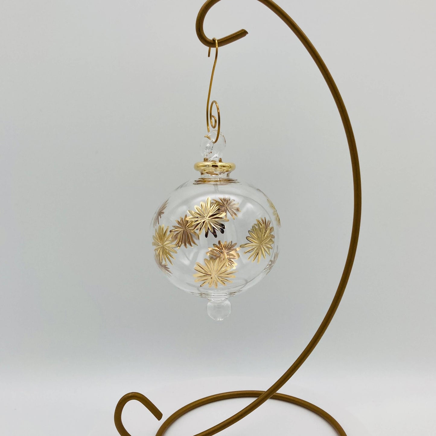 Blown Glass Small Ornament - Starry Sky: Green