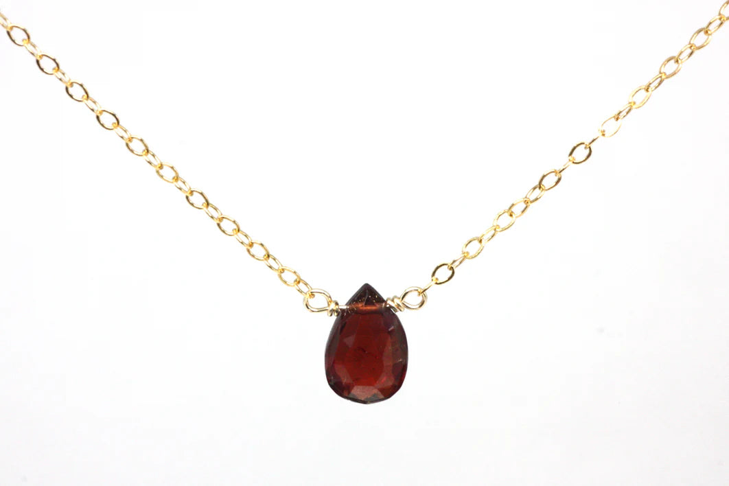 Gold Necklace with Gem Pendant