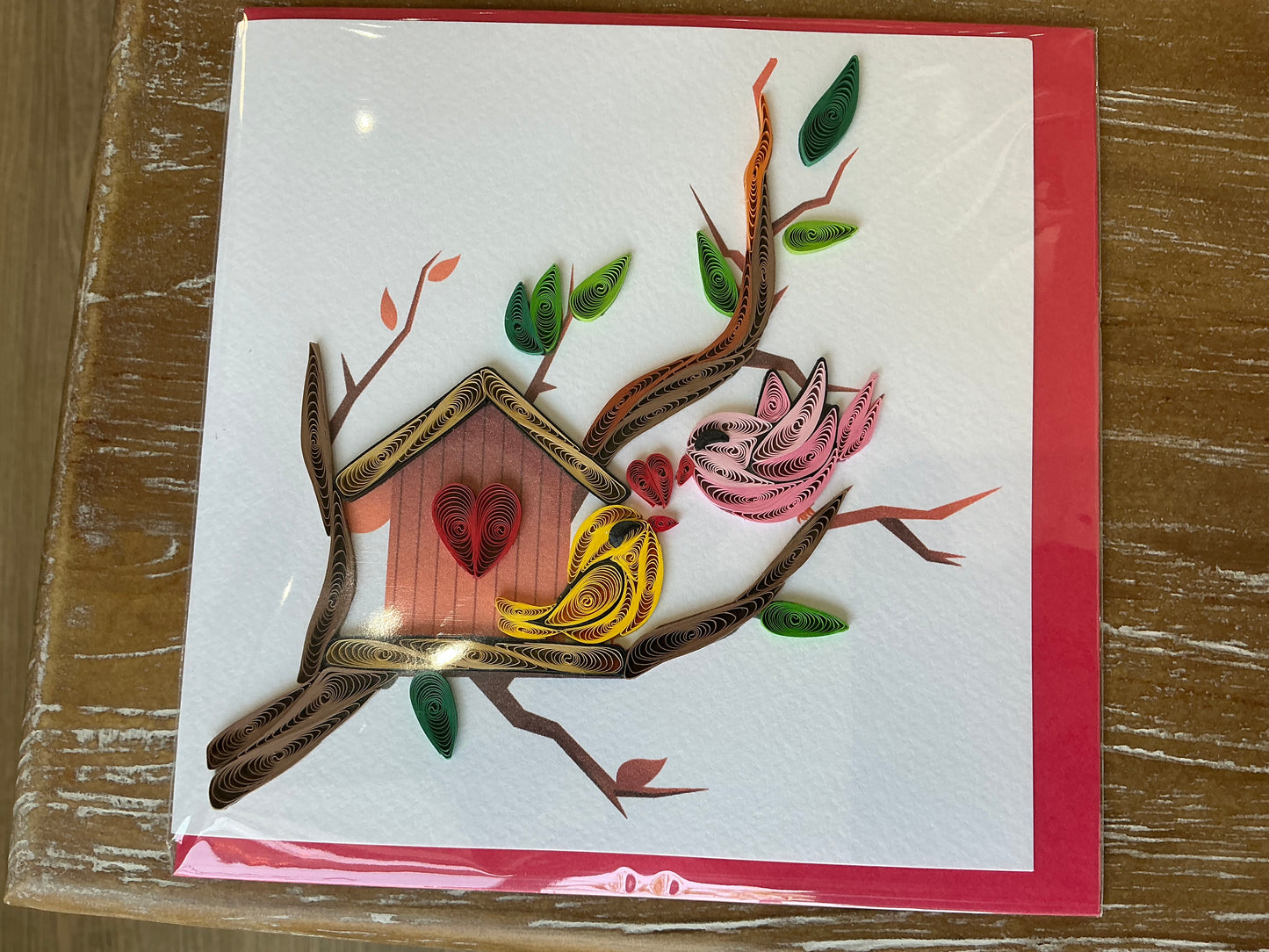 Love bird hand made quilling card
