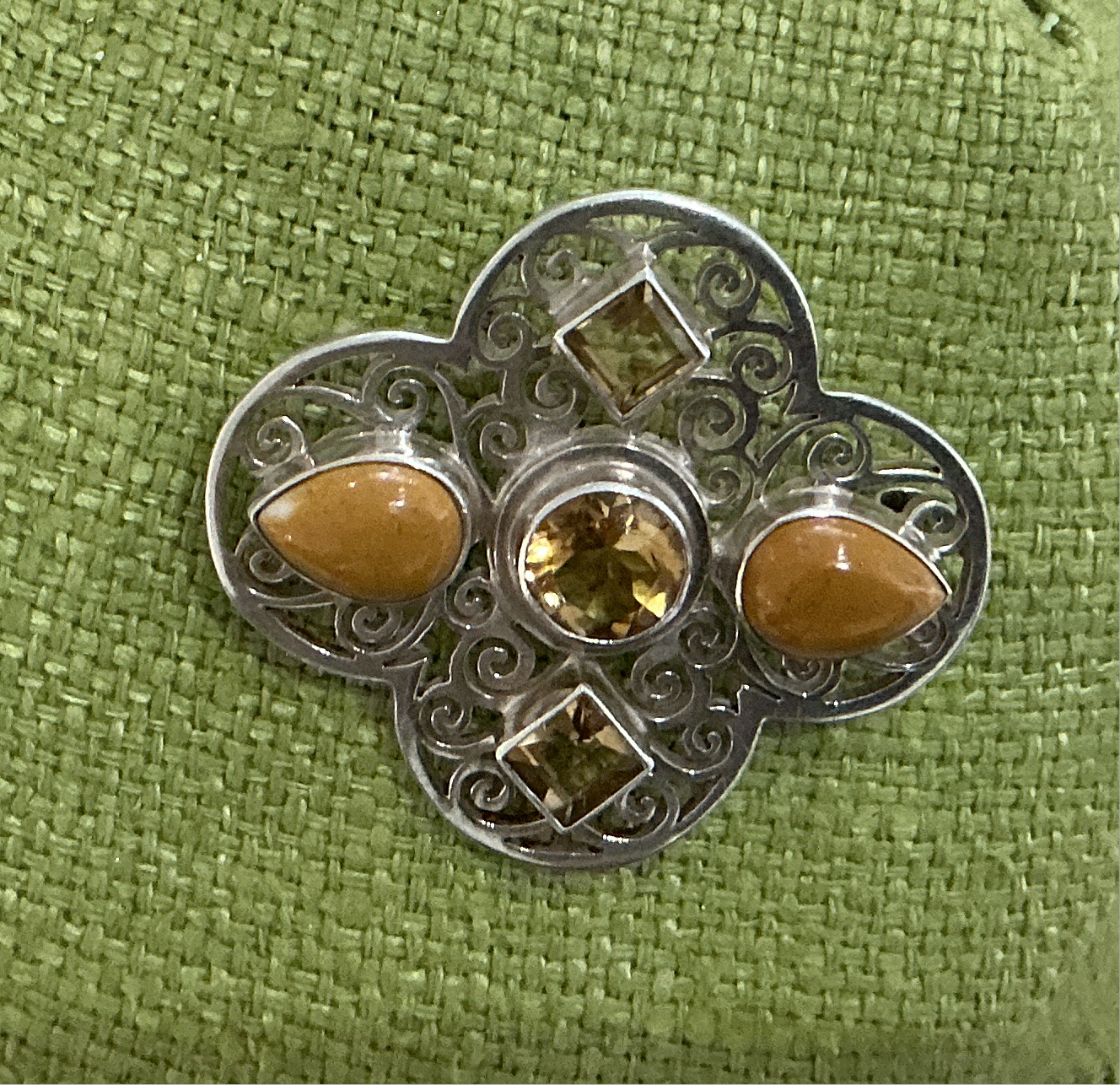 Citrine brooch