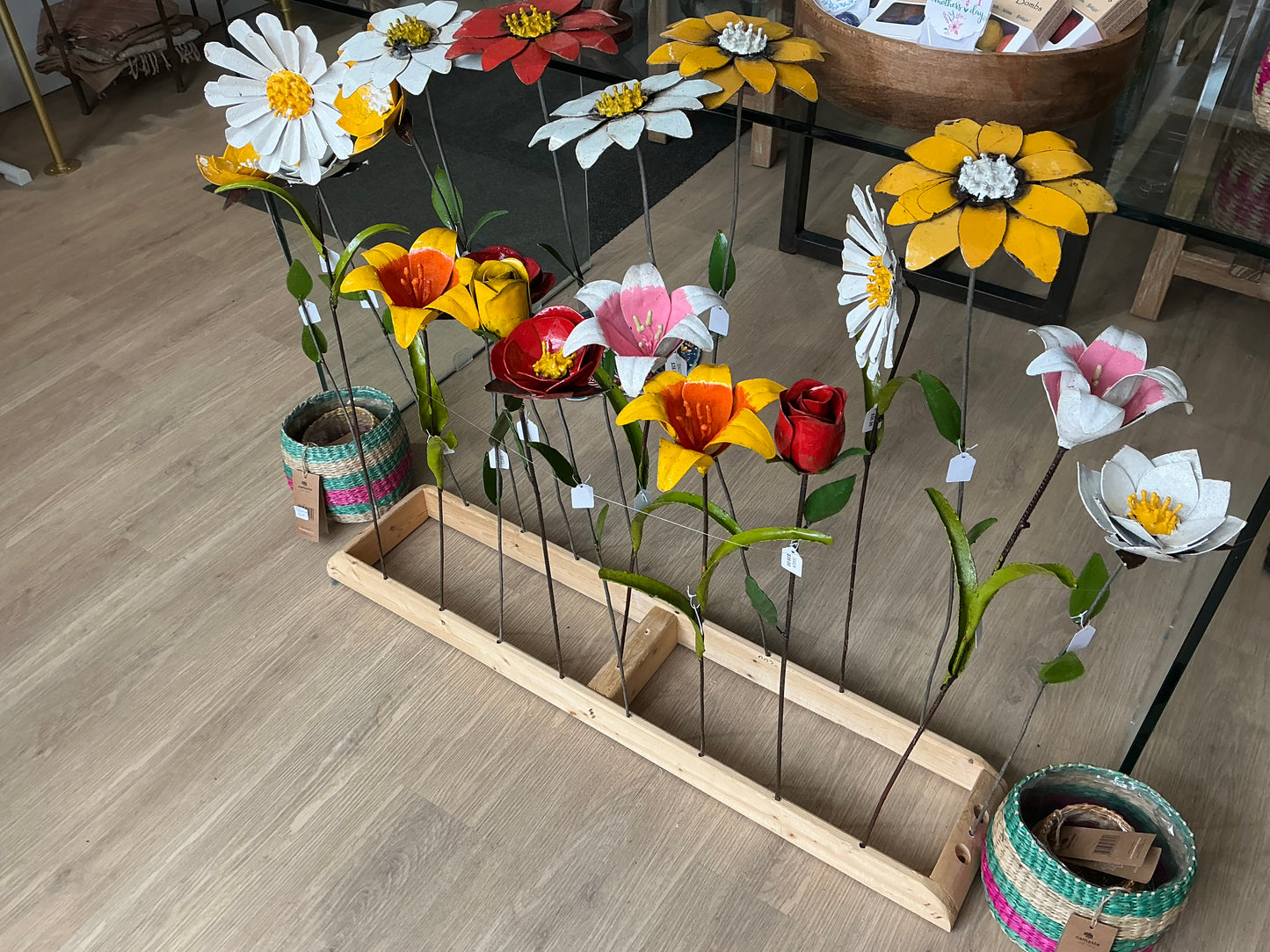 Sm28 rose metal flower